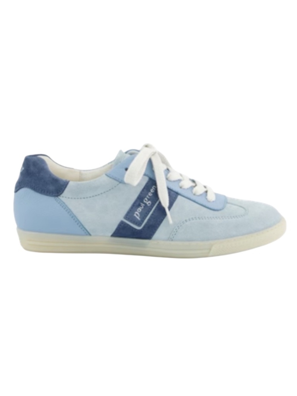 Blue combo Leather Sneaker. Never used. In box